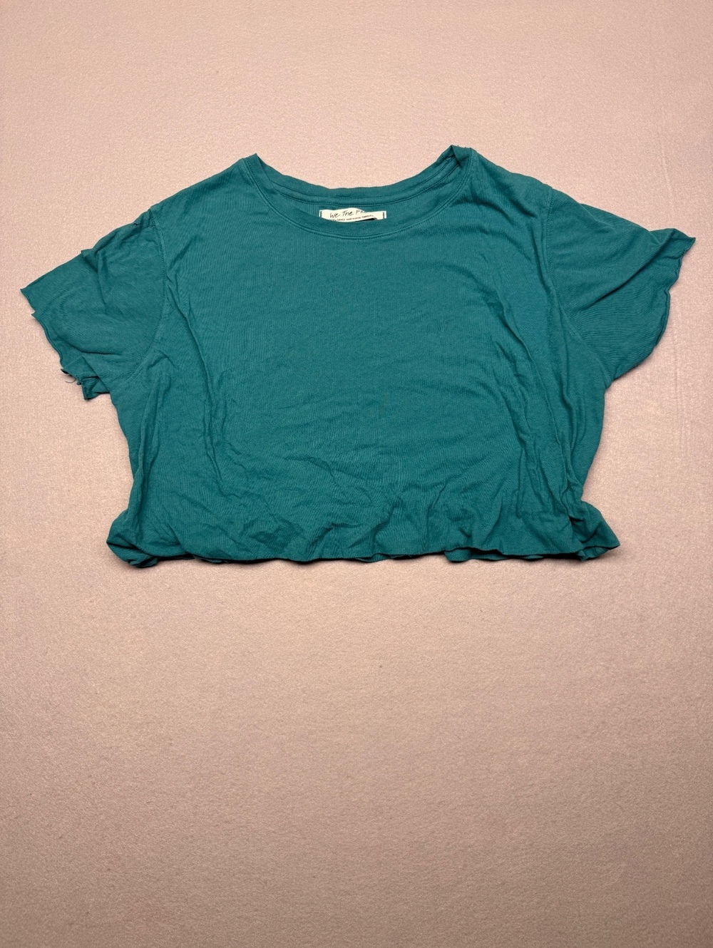 We The Free Cropped T-Shirt Women's XS Teal Casual